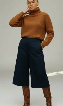 COS Wide Leg Navy Belted Culottes Cropped Pants Size 2