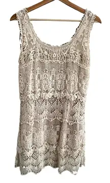 Dress Barn Womens Boho Crochet Dress Size M Beachy Festival Cottagecore Coastal
