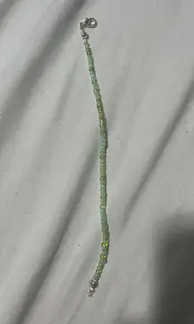 sage green beaded bracelet/anklet