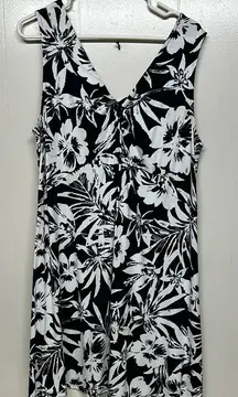 Harper Black and White Sleeveless V-neck Sundress