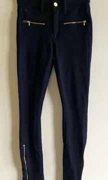 7 For All Mankind Black Ankle Zip Zipped Pockets Skinny Jeans Womens Size 25‎