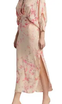 SWF Homecoming Watercolor Floral Plunge Maxi Side Slit Dress – Size Sz S 🧡🎀