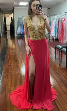 Red And Gold Gown