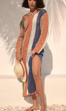 NEW WITH TAG  Mahila Crochet Cardigan Sweater Beach Cover Up Dress