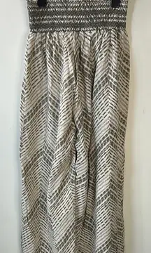 Rewash Cream‎ & Gray Juniors' Striped Linen Smocked-Waist Wide-Leg Pants Size XL