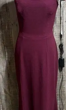 DRESS the POPULATION Bridal Burgundy Red Jackie Off Shoulder Crepe Gown