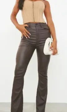 Pretty little thing brown flare, leg jeans, size 10