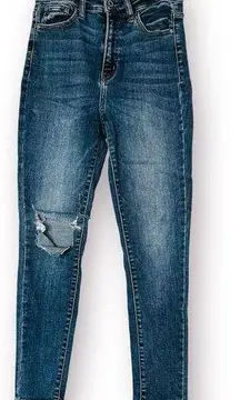 KanCan Alexa High Rise Ankle Skinny Jeans Distressed Sz 5/26 Medium Wash Stretch