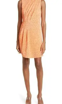 Stine Goya Louiza Sequined Mini Dress Women's Large Orange Metallic Knitted NWT