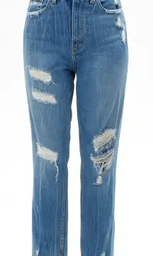 Abercrombie & Fitch Curve Love‎ High Rise Mom Jeans Ripped Distressed Size 25