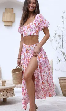Two Piece Matching Maxi Skirt Set 