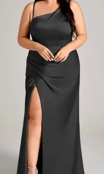 Azazie Madelyn Mermaid One Shoulder Convertible Dress Black Size 4 NWT