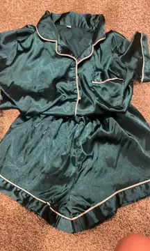 green satin pjs 