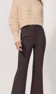 Aritzia Wilfred Baroque Flare Crop Pants with a metallic gold jacquard Size 4