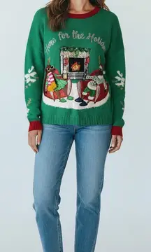 33 Degrees home for the Holidays Festive Green Sweater size XL
