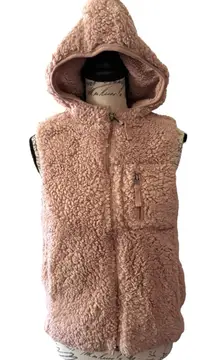 Weatherproof Vintage Pink Sherpa Hooded Vest Size X-Small