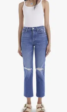 MOTHER Superior The Tomcat High Rise Straight Leg Jeans Playing With Scissors