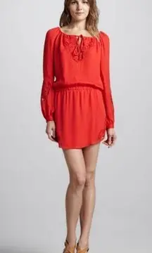 Haute Hippie Embroidered Silk Dress Red Size M