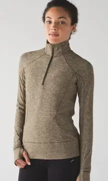 Lululemon‎ Rush Hour 1/2 Zip Sweatshirt Women Size 10 Heathered Military Green