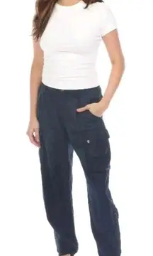 Johnny Was Biya Blue Kiarra Jacquard Cargo Pants B67324-1 Boho Chic‎ Sz 4