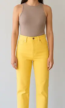 Sunny Yellow Cropped Jeans for Women