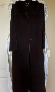 Vintage Beautiful brown wool coat w fox  trim worn once for occasion.