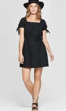 NWOT Black Eyelet Peasant Dress