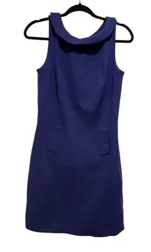 Boden Womens Sheath Dress Solid Blue Lined Peter‎ Pan Collar Sleeveless Knit 6