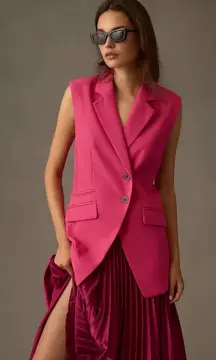 Maeve by Anthropologie Oversized Tailored City Vest Size Large