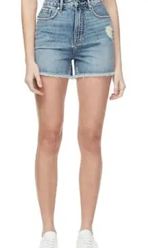 Good‎ American Bombshell Shorts Distressed Cutoff Denim Stretch Blue276 Size 16