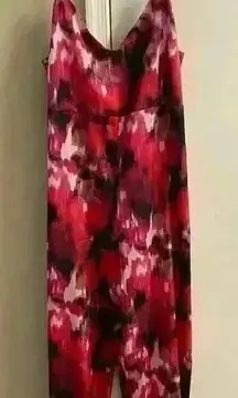 Forever 21 Jumpsuit‎ Foliage Print Satin Wide Leg 1X NWT