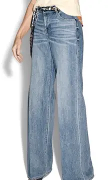 CAbi Ashbury 70s Wide Leg High‎ Rise Jeans Spring 2024
Style #6491L Size 14 Long