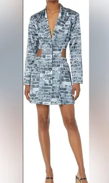 Stylish Blue Patterned Women's Jacket