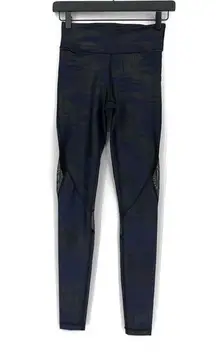 ALALA Compression 7/8 Captain Legging Navy Metallic Black Brushstroke XS