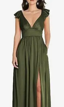 Beautiful Dessy Collection Thread Whisper Satin Ruffle Bridesmaid Gown!