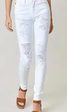 Francescas White Distressed Skinny Jeans