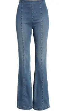 | Free People Slim Pull-On Flare Blue Jeans, Size 27