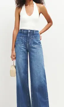 NWT Reformation Janae Ultra High Rise Wide Leg Denim Jeans