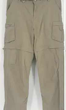 REI Womens Convertible Hiking Pants Size 12 Tan Outdoor Cargo Zip Off Gorpcore