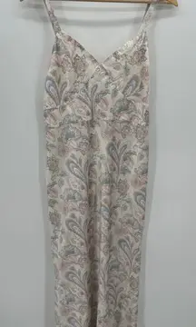 Polo Ralph Lauren Floral Sleeveless Satin Gown Women 4 Maxi Slip Sexy V Neck