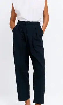 Zara white and navy poplin mixed jumpsuit