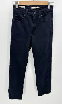 Levi's 724 High Rise Slim Straight Black Sheep Denim Jeans Women's Size 26 x 28