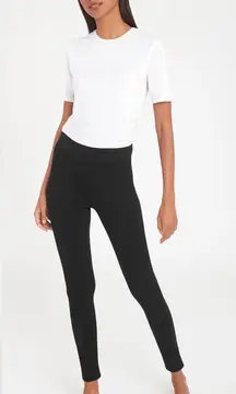 CUYANA • Ponte Legging Pant cropped ankle slim pull-on elastic waist black