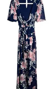 miami mi ami Women’s Caped Floral V-Neck Romper Size XS