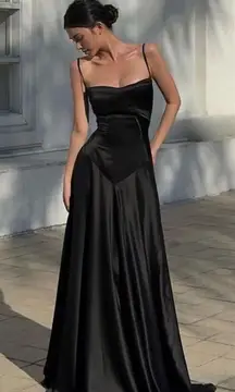 HOUSE OF CB S A-C  'Anabella' Black Lace Up Maxi Dress‎ NWOT