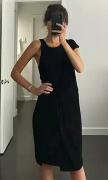 Carven Draped Asymmetric Tank Dress Black Size M Retail $520