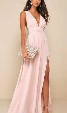 LULU’S Heavenly Hues Blush Pink Maxi Dress Size 1X