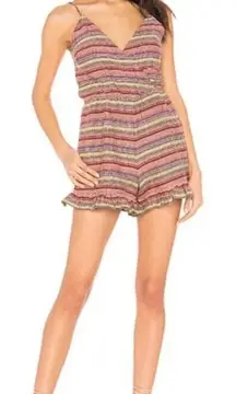 Tularosa Revolve Romper Red Purple Yellow‎ Lined Open Back size Large