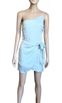 Lucy in the Sky Light Blue One Shoulder Mini Dress