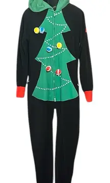 Tipsy Elves Festive Christmas Tree Toss Game Onesie Union Suit Pajamas Medium